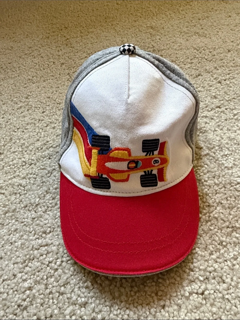 Gymboree Kids Racing Car Cap - Red, White & Gray—12-24 months - Picture 1 of 4